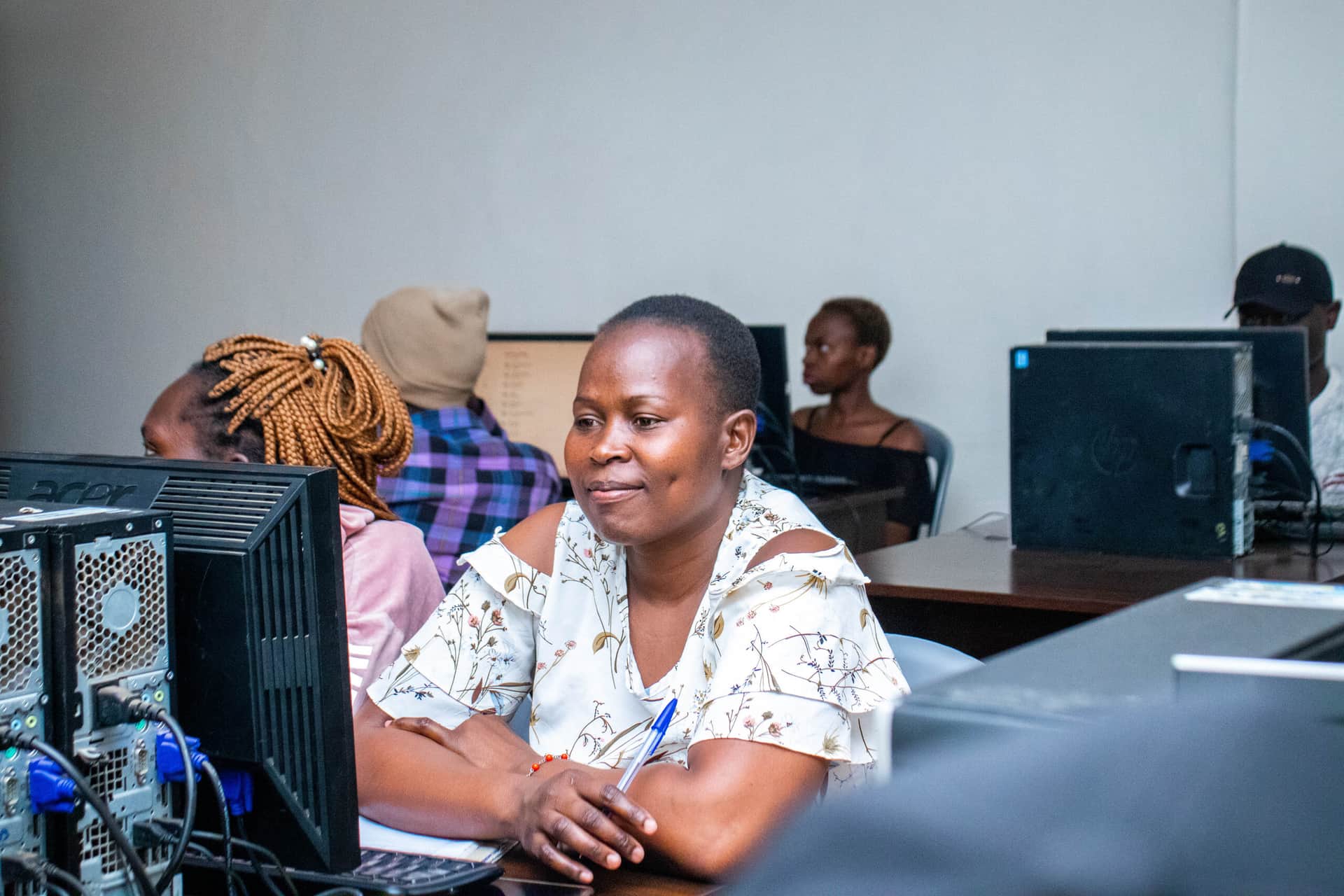 Students at work in the Mahanaim College computer lab